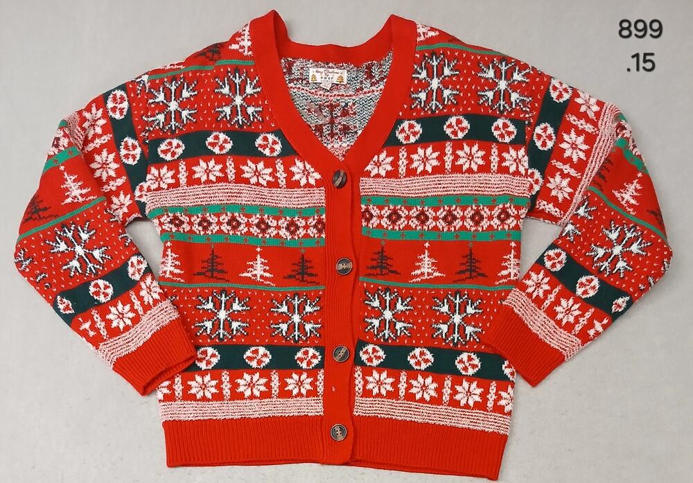 POOF (Medium)Women's Button Ugly Xmas Pullover Sweater